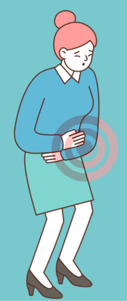 생리전 배땡김 일러스트