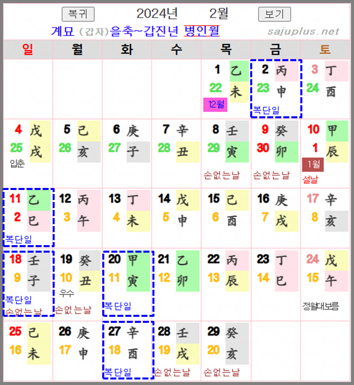 2024년 복단일 2월
