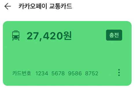 카카오페이 버스카드 